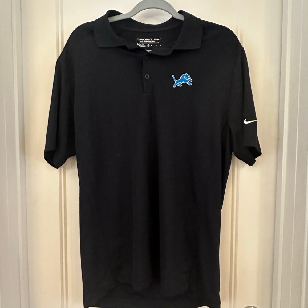 Detroit Lions Nike Black Medium Dri-Fit Victory Golf Polo Shirt Black
